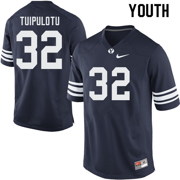 Youth #32 Hank Tuipulotu BYU Cougars College Football Jerseys Sale-Navy